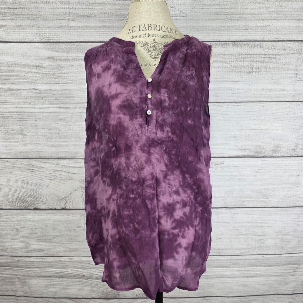 Faded Glory Tie-Dye Purple Sleeveless Blouse